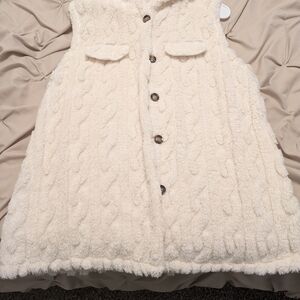 SHEIN Cream Polyester Vest